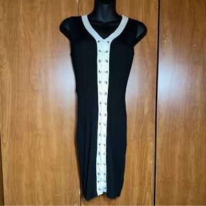 ❤️2/$20 BUNDLE❤️ Planet Gold Black & White Laced Ribbed Dress Medium